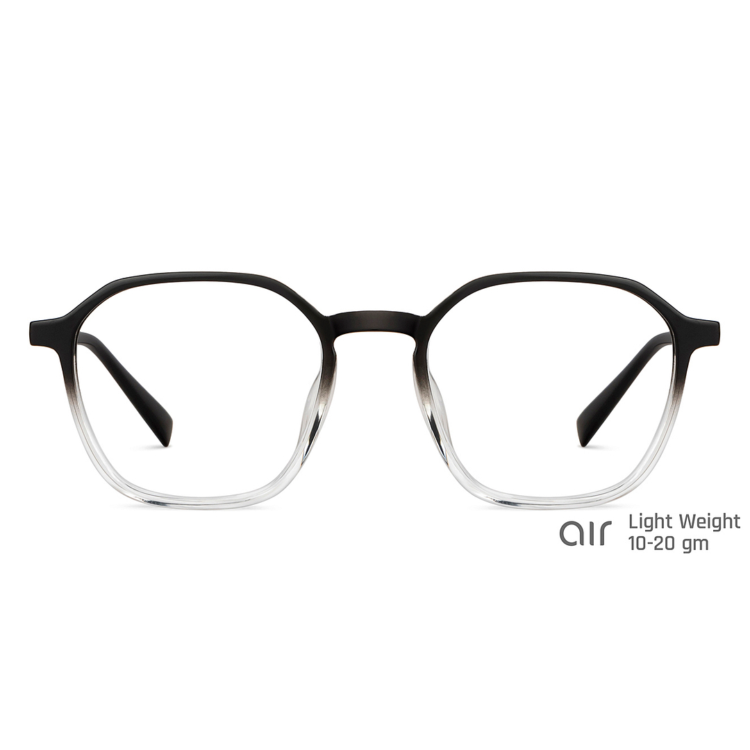 Lenskart Air Online Black Transparent Full Rim Hexagonal right side