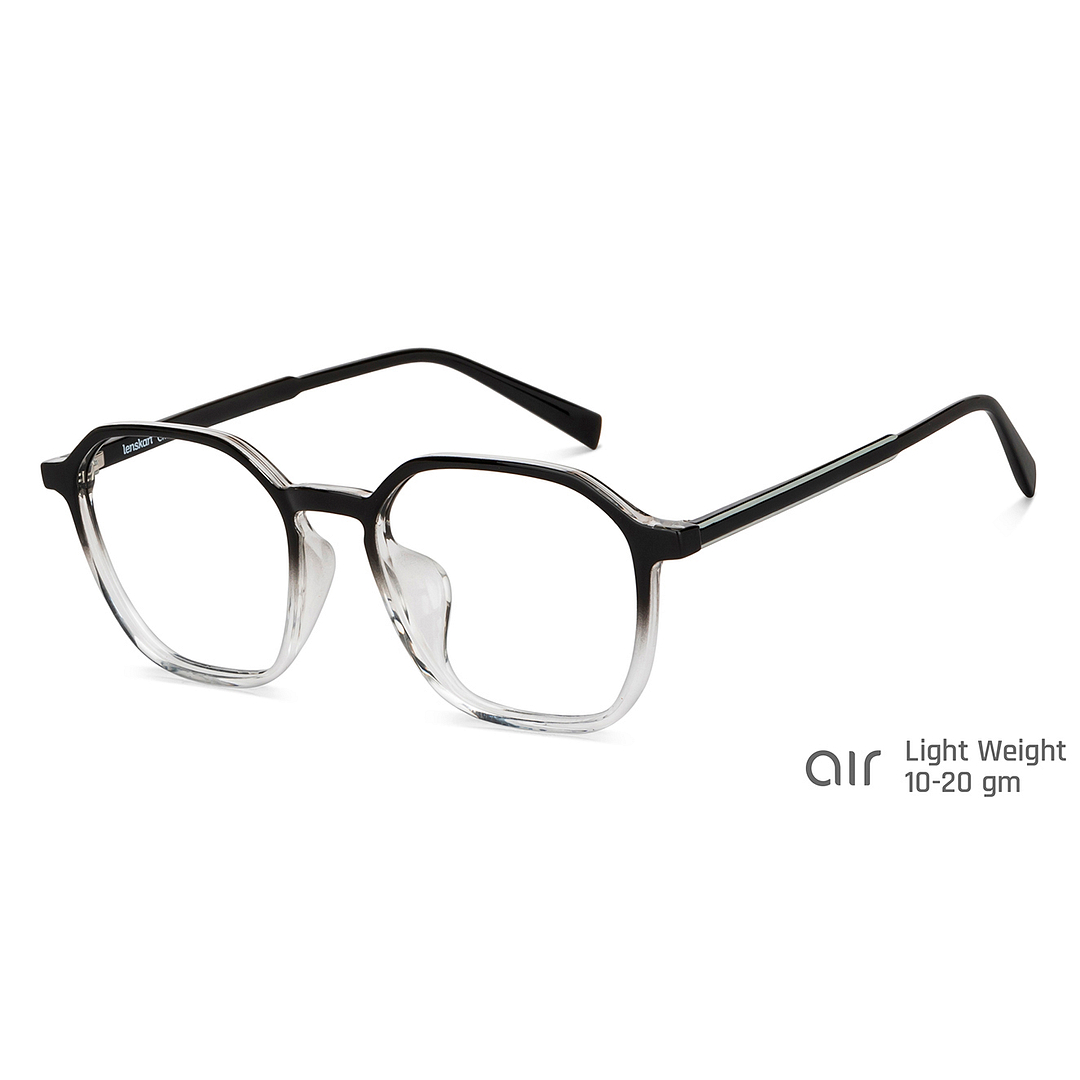 Lenskart Air Online Black Transparent Full Rim Hexagonal left side