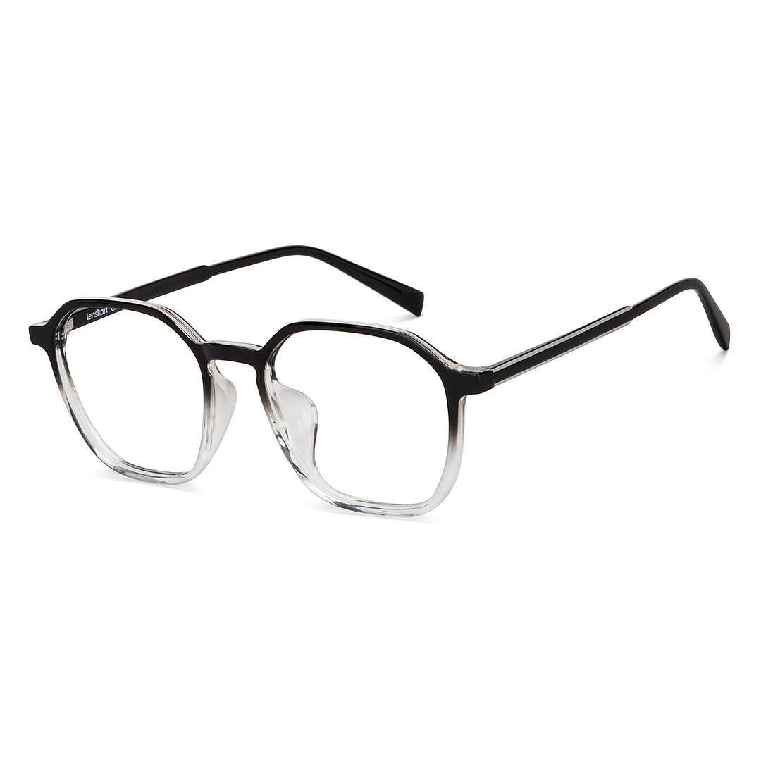 Lenskart Air Online Black Transparent Full Rim Hexagonal left side