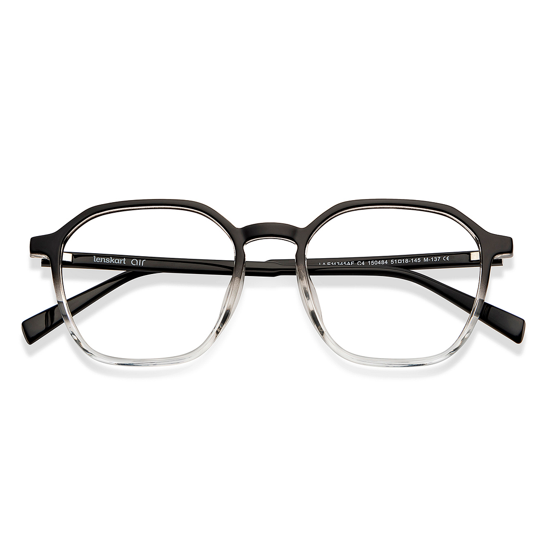 Lenskart Air Online Black Transparent Full Rim Hexagonal left side