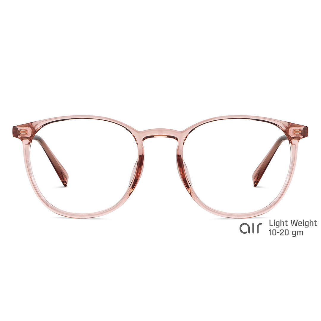 Lenskart Air Online Pink Transparent Full Rim Round right side