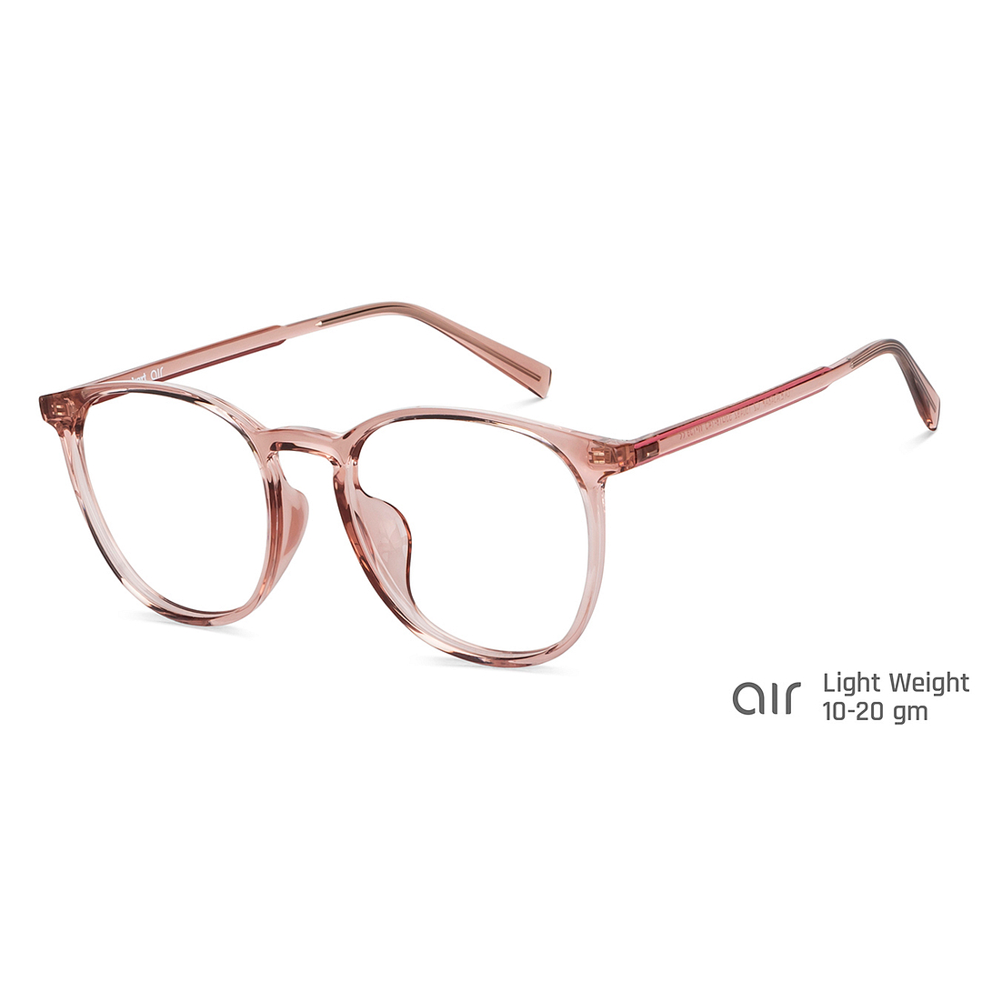 Lenskart Air Online Pink Transparent Full Rim Round left side