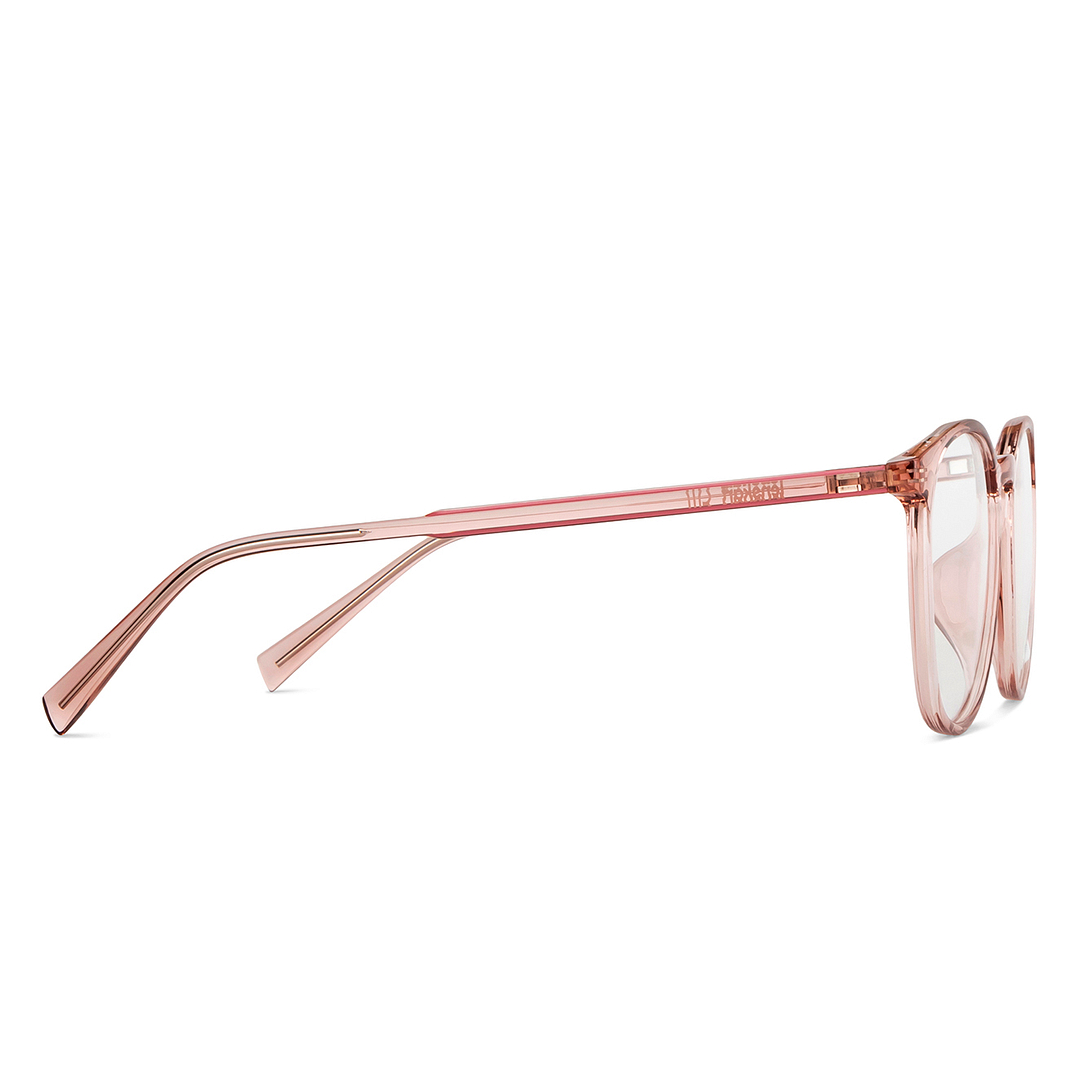 Lenskart Air Online Pink Transparent Full Rim Round left side