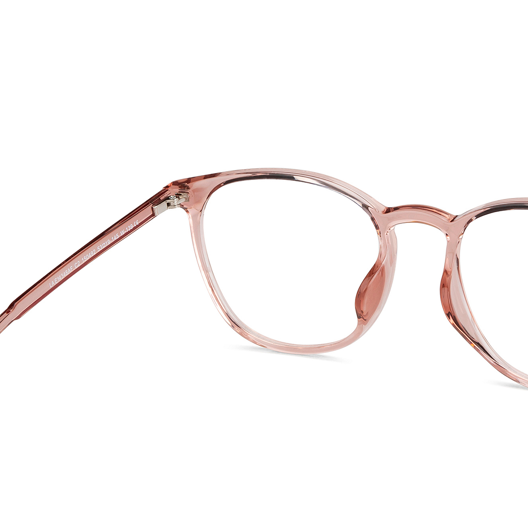 Lenskart Air Online Pink Transparent Full Rim Round right side