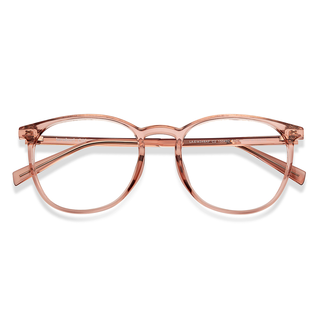Lenskart Air Online Pink Transparent Full Rim Round left side