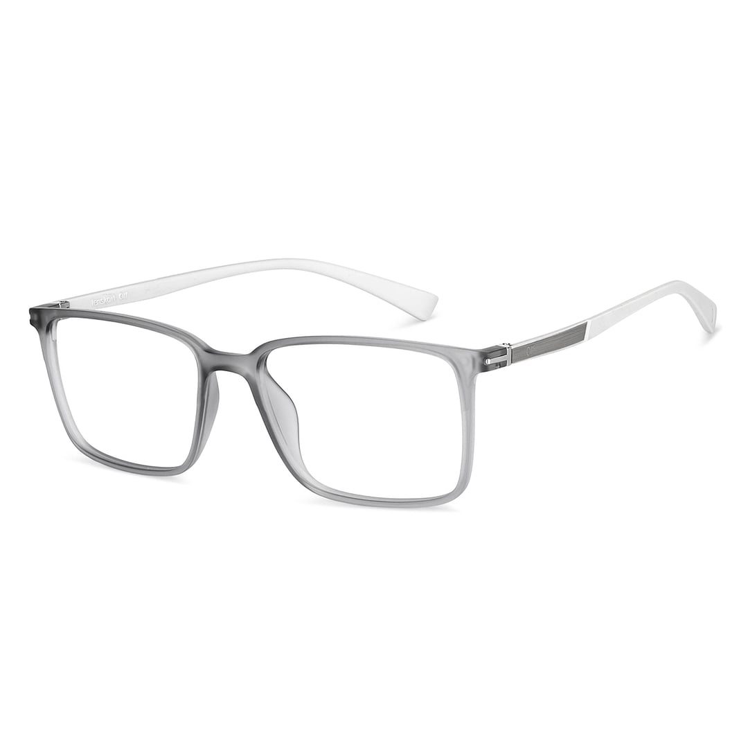 Lenskart Air Gray Transparent Full Rim Rectangle left side