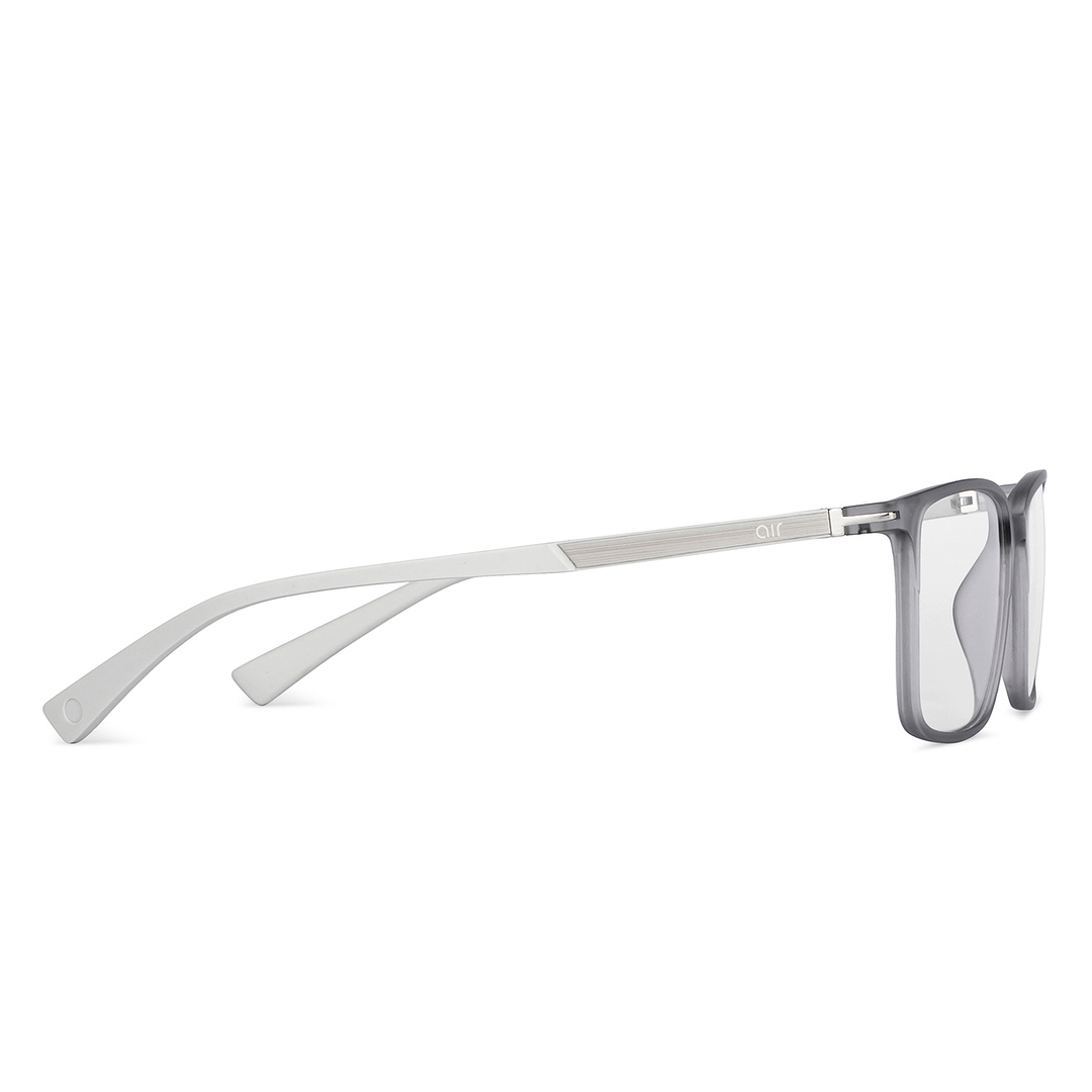 Lenskart Air Gray Transparent Full Rim Rectangle left side