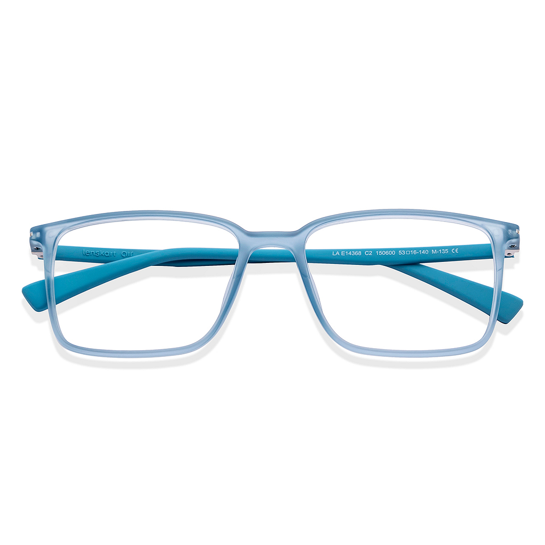 Lenskart Air Blue Transparent Full Rim Rectangle left side