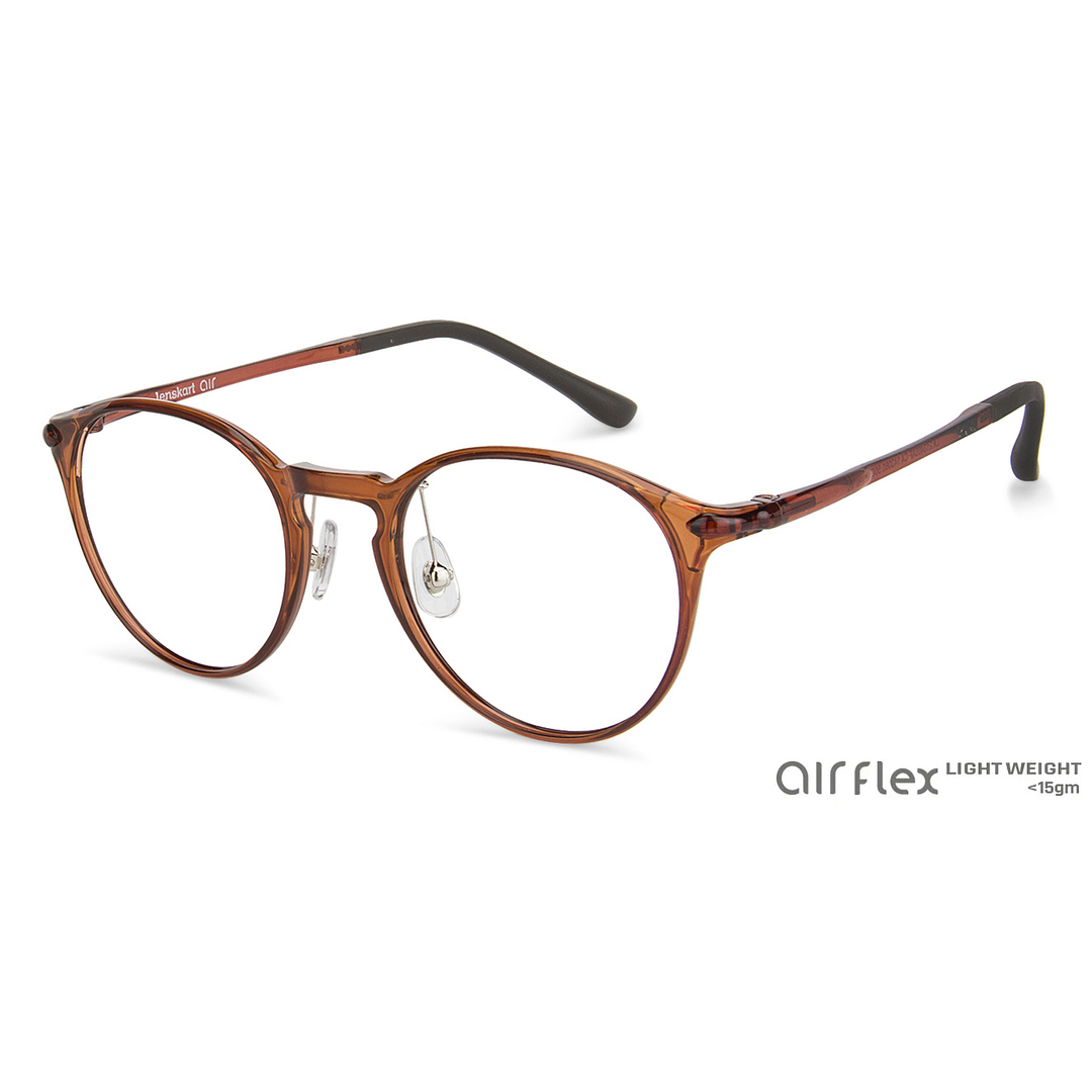 Lenskart Air Online Light Brown Full Rim Round left side