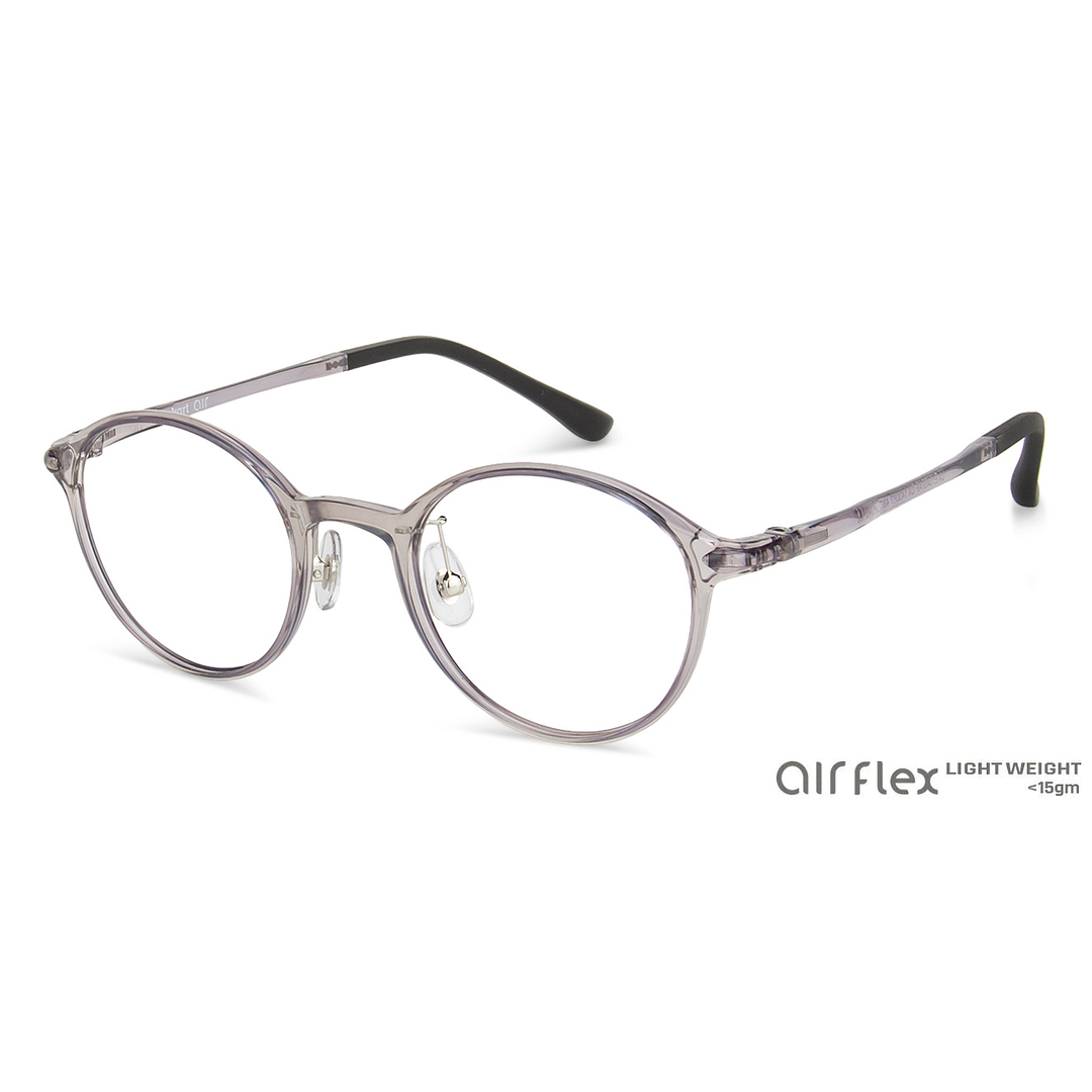 Lenskart Air Gray Transparent Full Rim Round left side