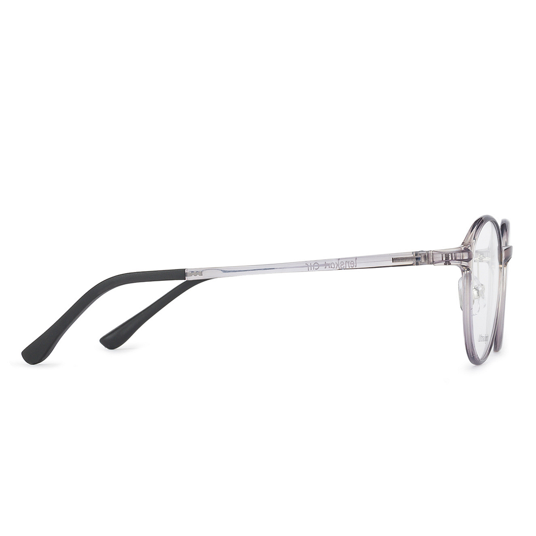 Lenskart Air Gray Transparent Full Rim Round left side