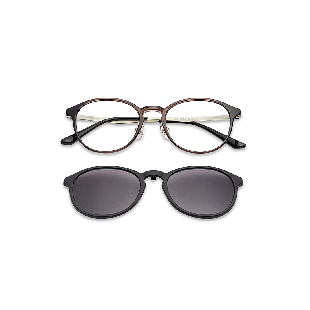 Lenskart Air Online Light Gray Full Rim Round left side