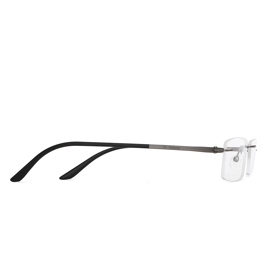 Lenskart Air Online Mid Gunmetal Rimless Rectangle left side