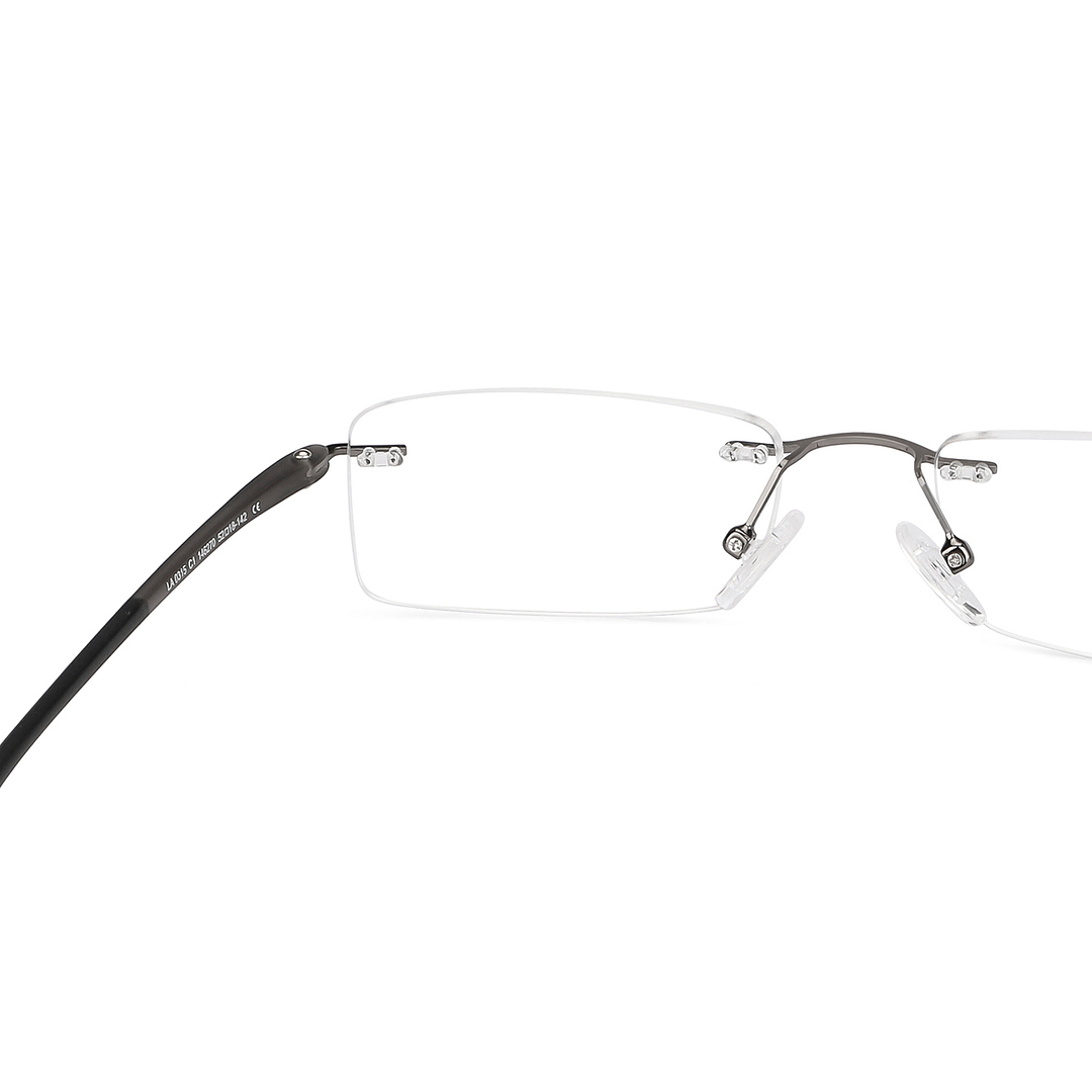 Lenskart Air Online Mid Gunmetal Rimless Rectangle right side