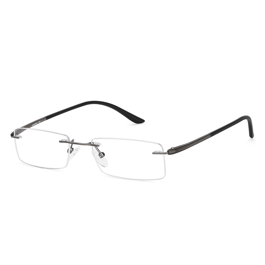 Lenskart Air Online Mid Gunmetal Rimless Rectangle right side