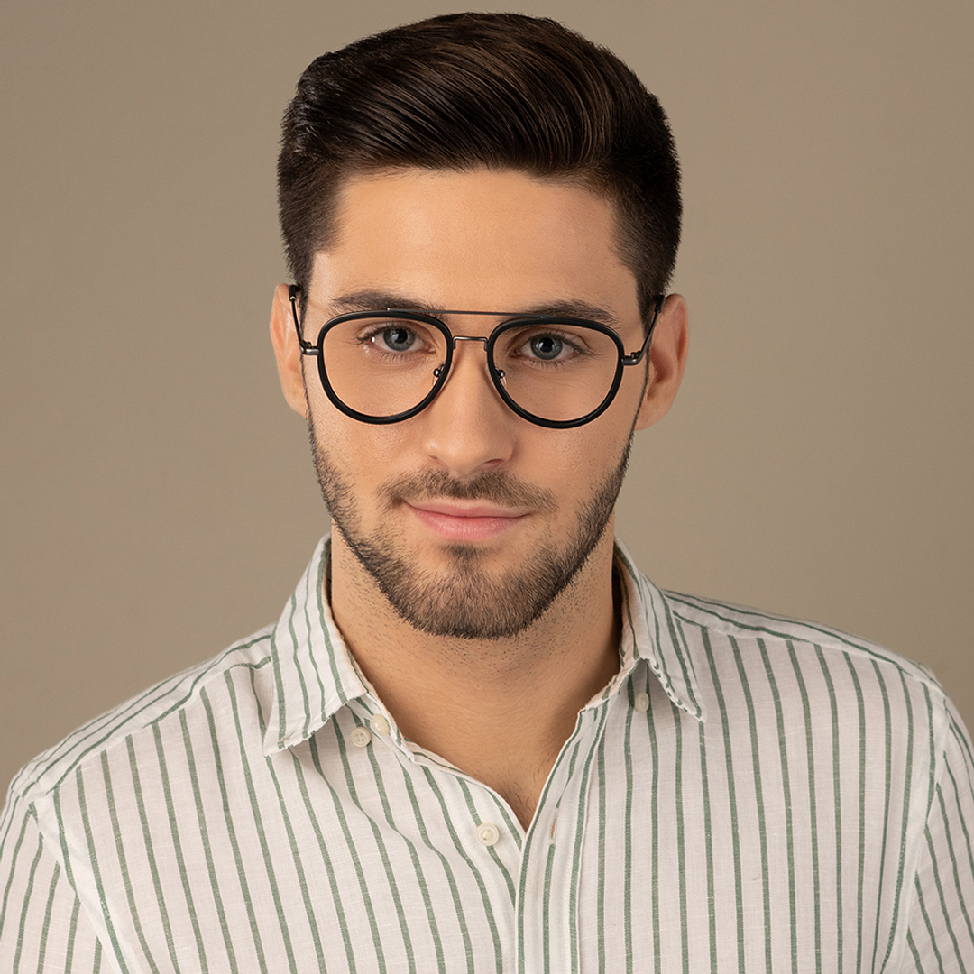 Lenskart Air Online Black Full Rim Aviator left side