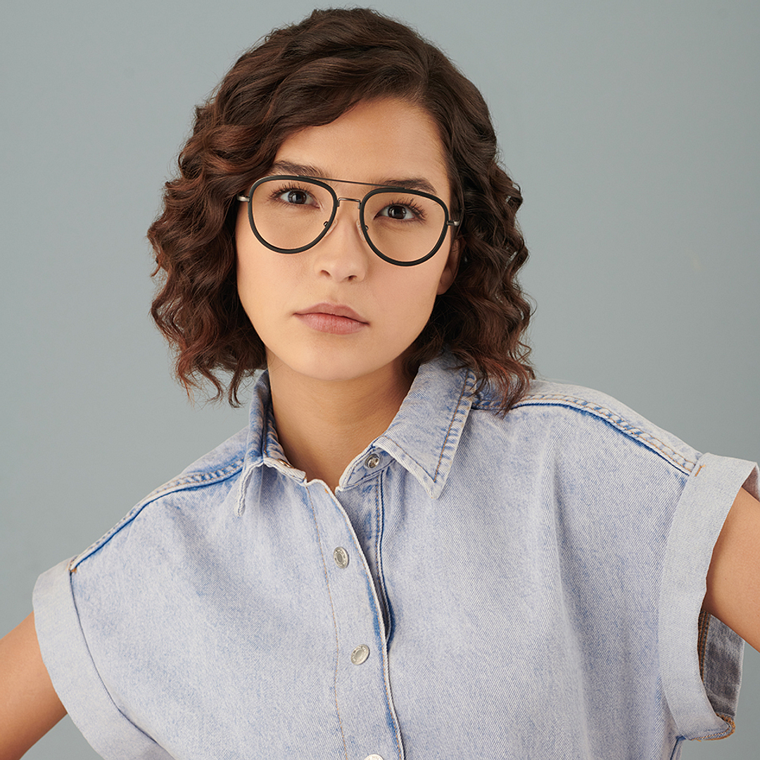 Lenskart Air Online Black Full Rim Aviator left side