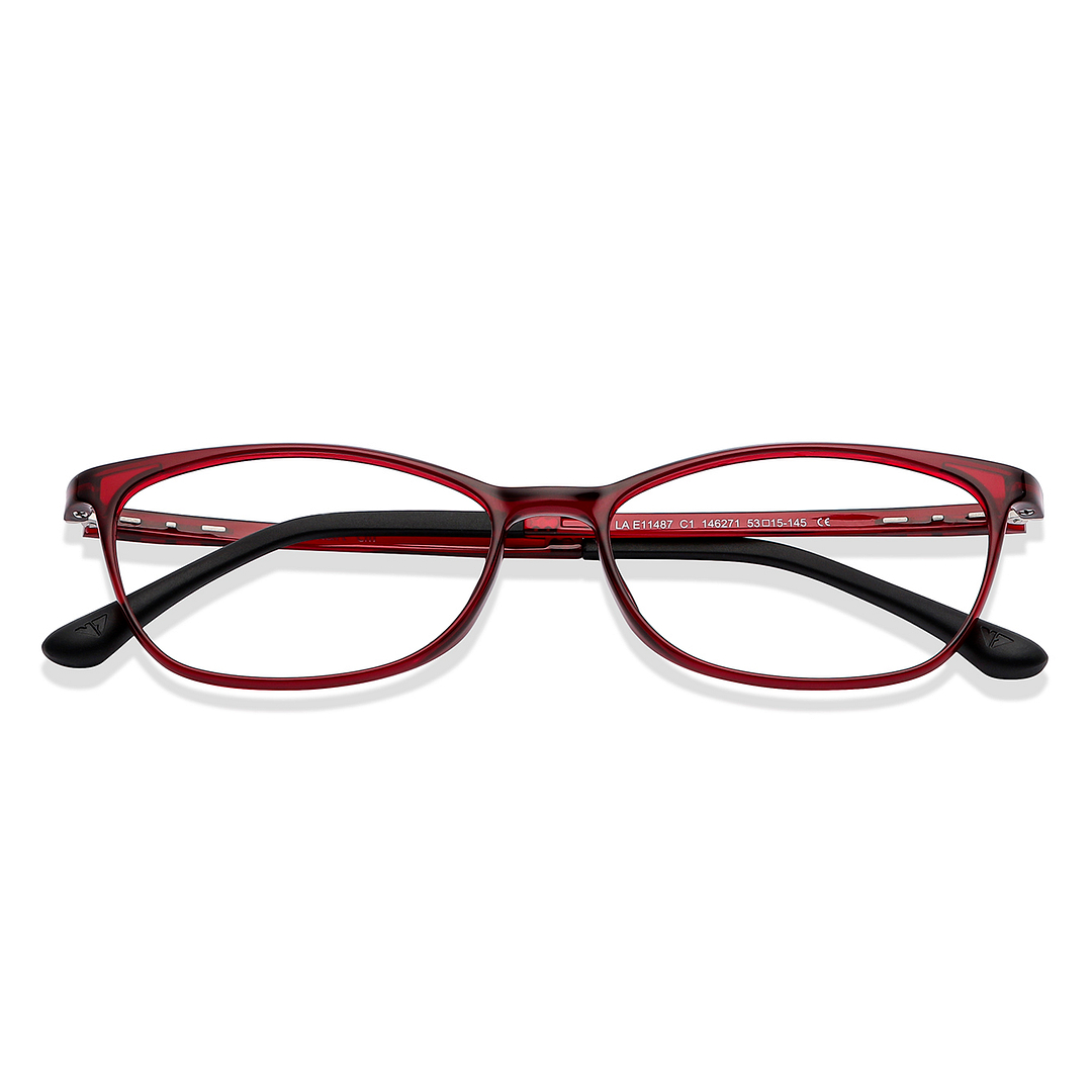 Lenskart Air Online Red Full Rim Cat Eye left side