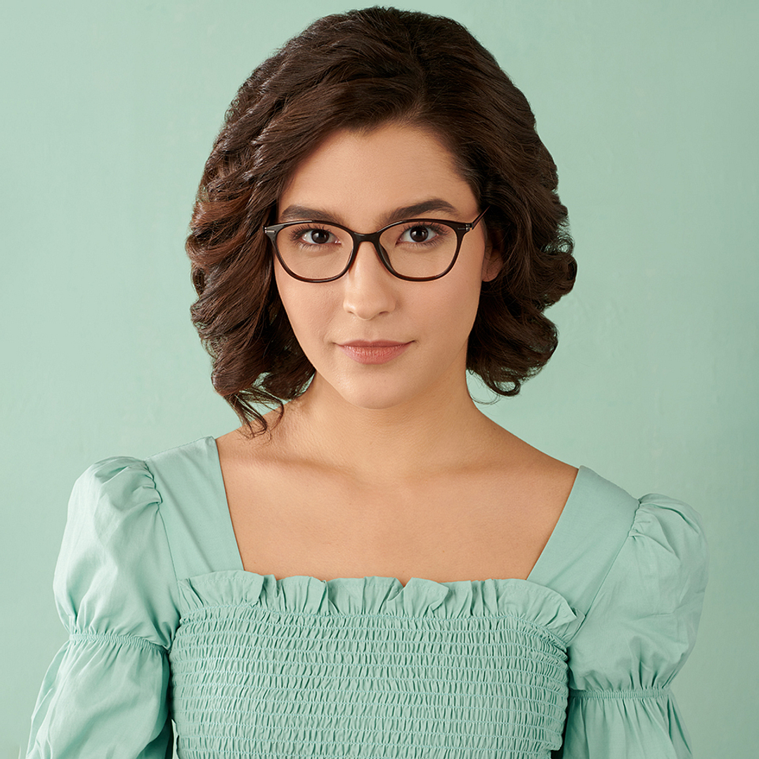 Lenskart Air Online Light Brown Full Rim Cat Eye left side
