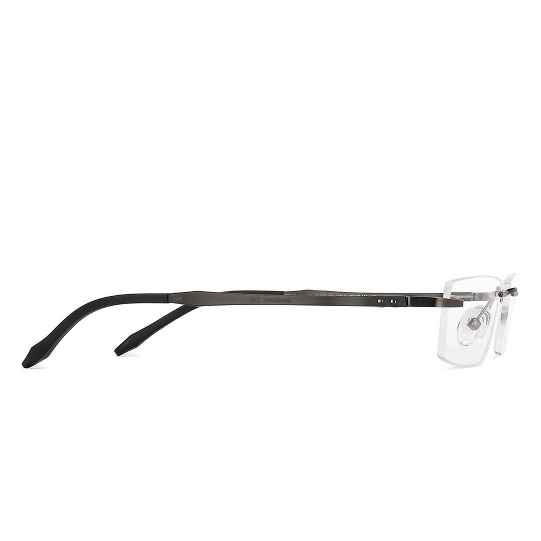 Lenskart Air Online Mid Gunmetal Rimless Rectangle left side