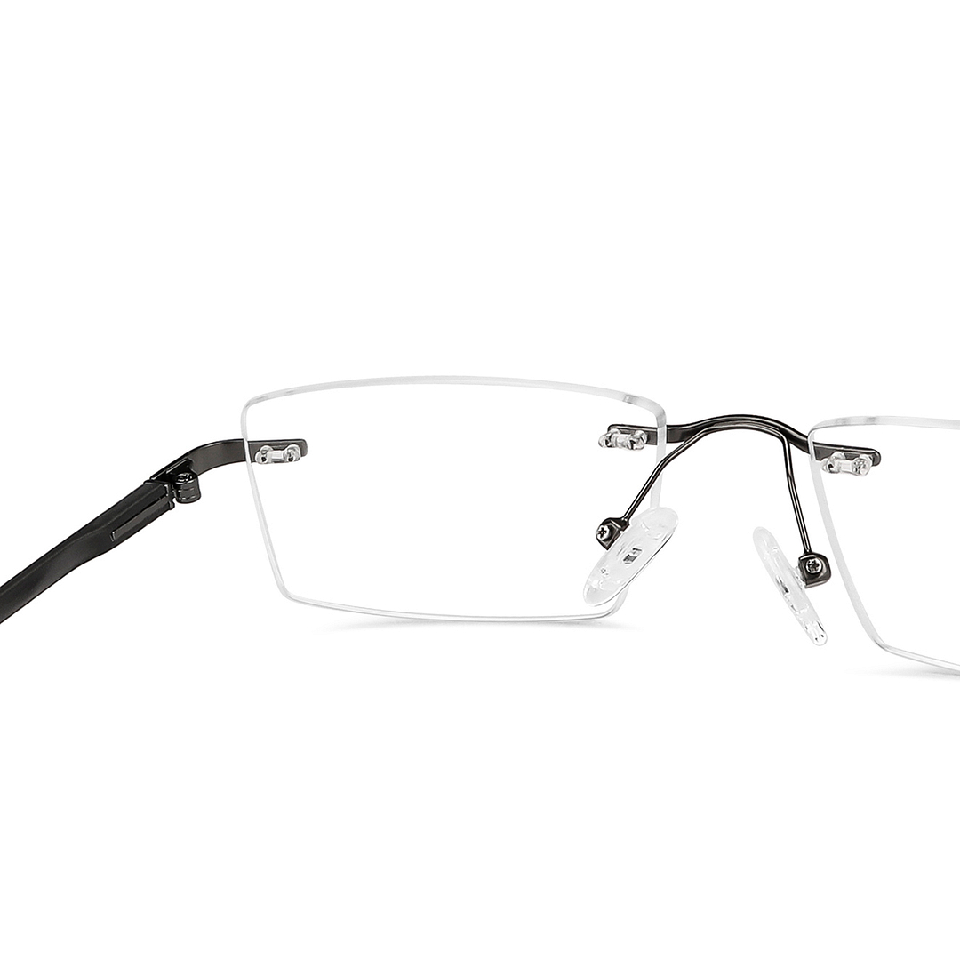 Lenskart Air Online Mid Gunmetal Rimless Rectangle right side