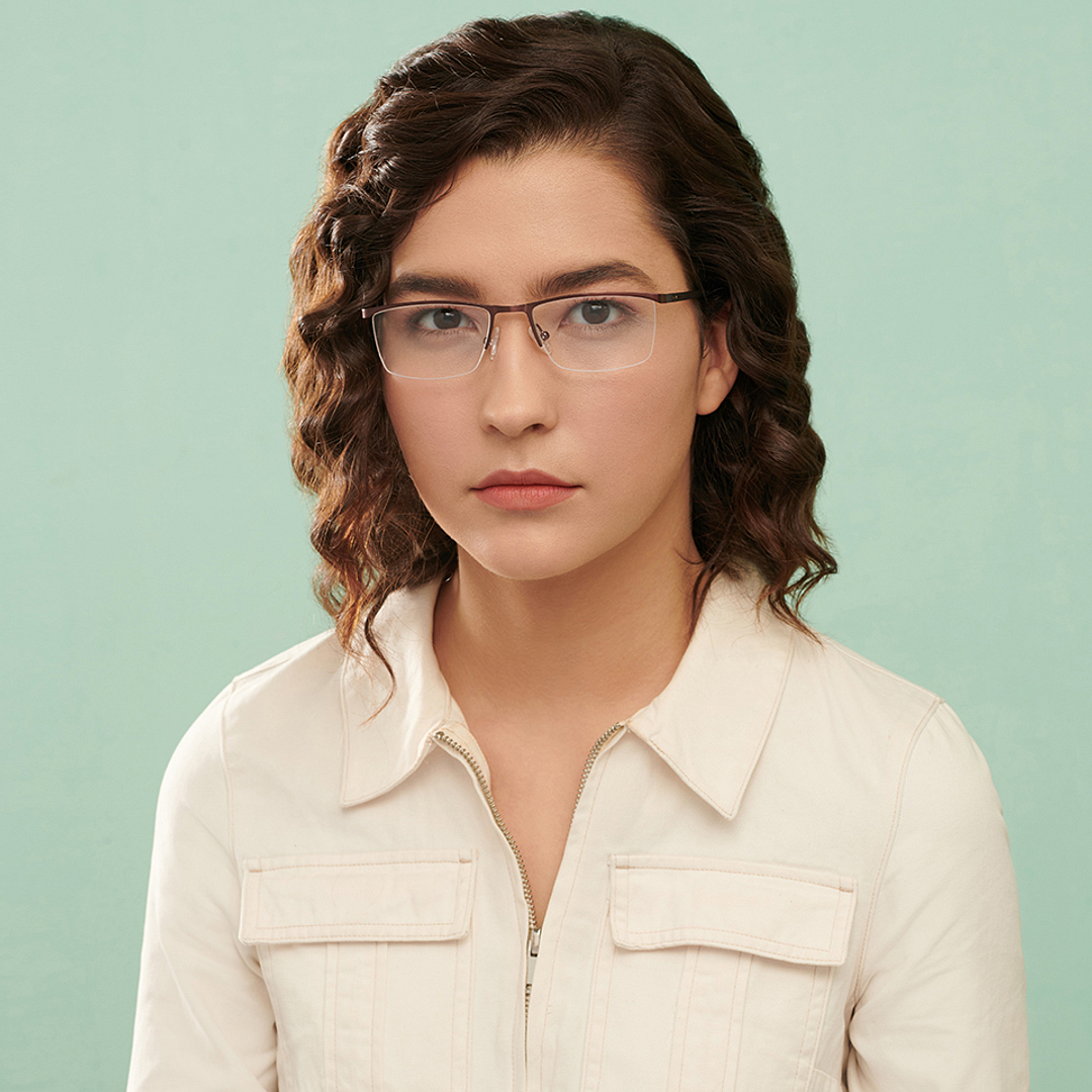 Lenskart Air Online Light Brown Half Rim Rectangle right side