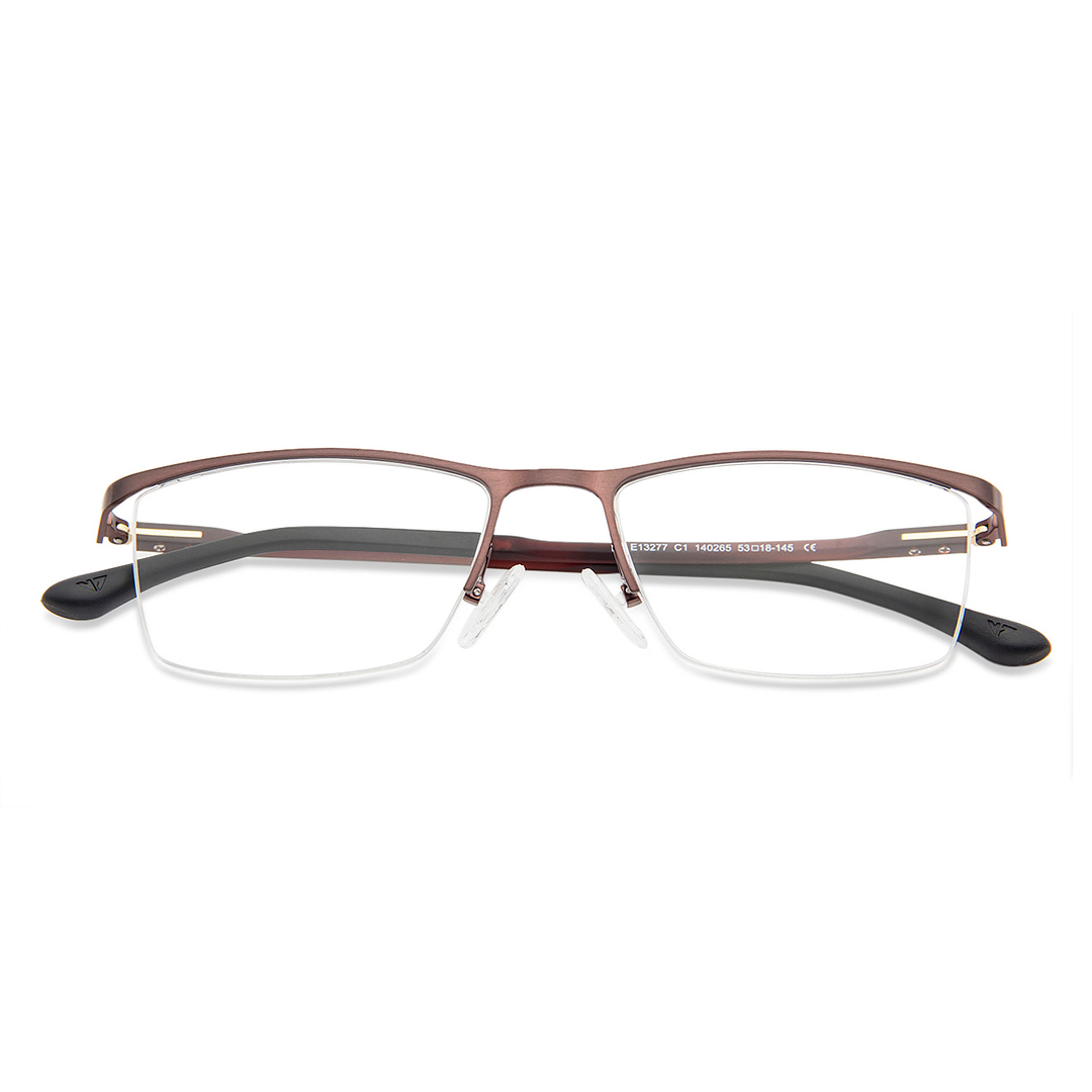 Lenskart Air Online Light Brown Half Rim Rectangle left side
