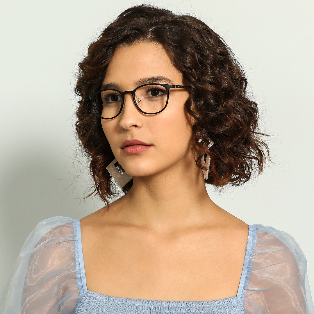 Lenskart Air Online Black Full Rim Cat Eye left side