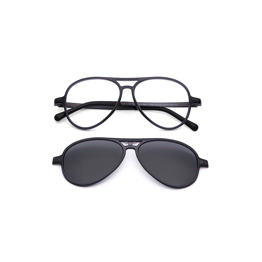 Lenskart Air Online Light Gray Full Rim Aviator left side