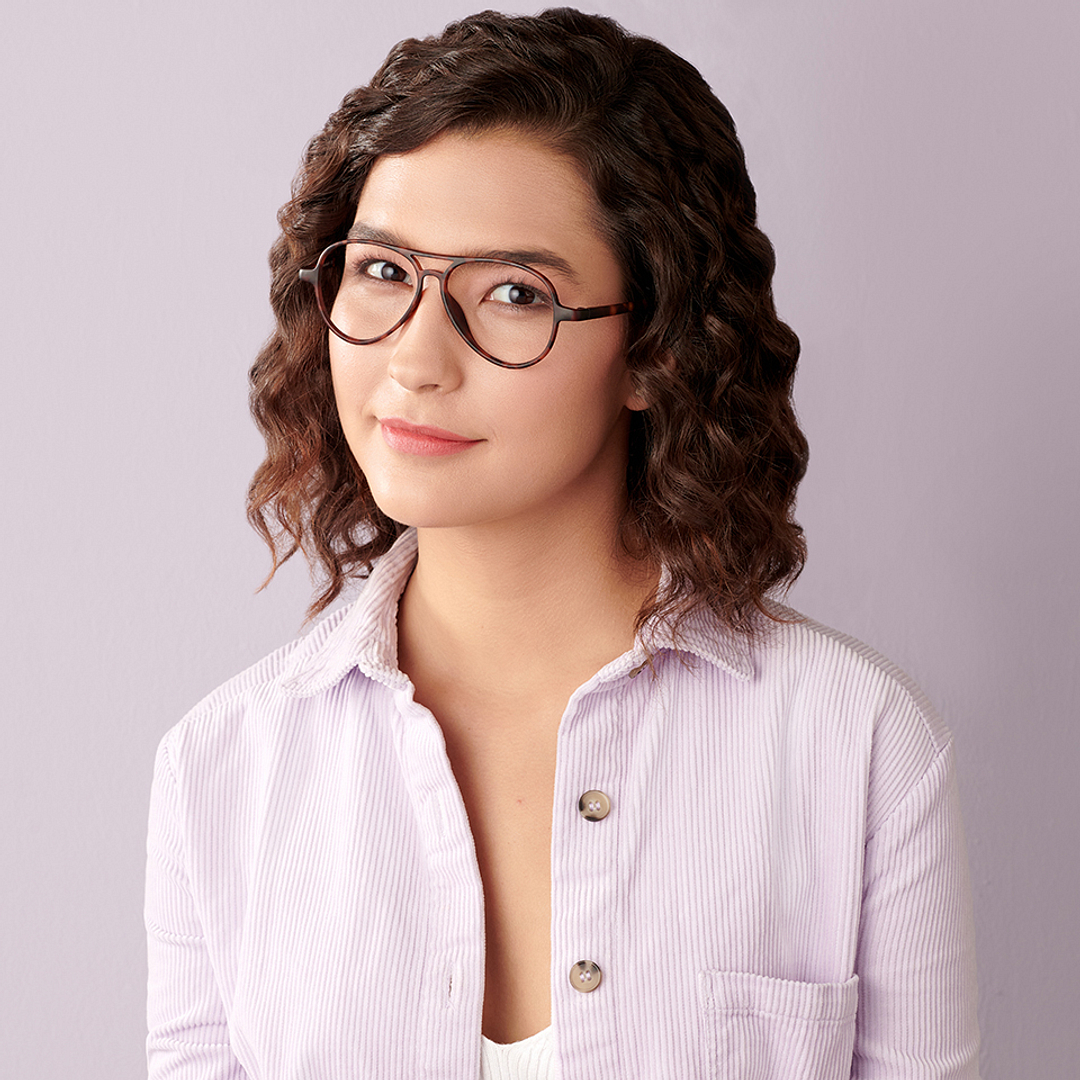 Lenskart Air Online Light Brown Full Rim Aviator right side