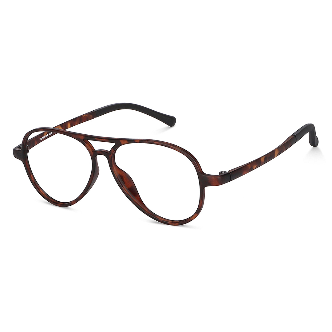 Lenskart Air Online Light Brown Full Rim Aviator left side