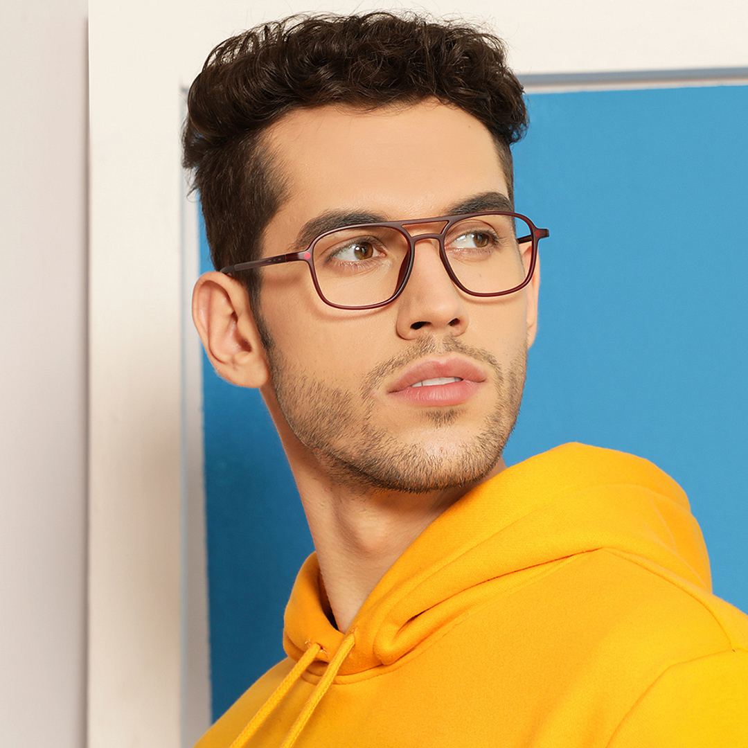 Lenskart Air Online Red Full Rim Square left side