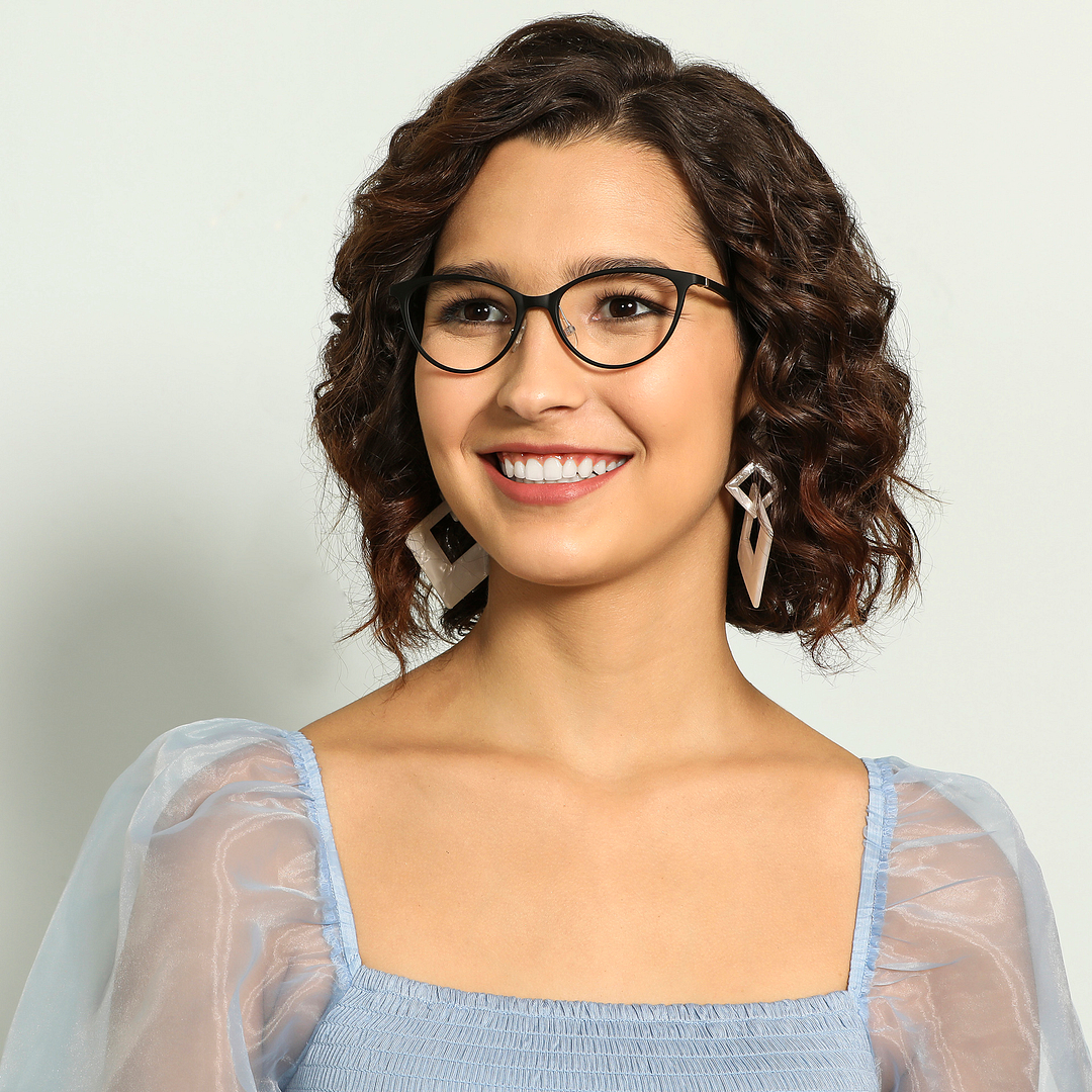 Lenskart Air Online Black Full Rim Cat Eye left side