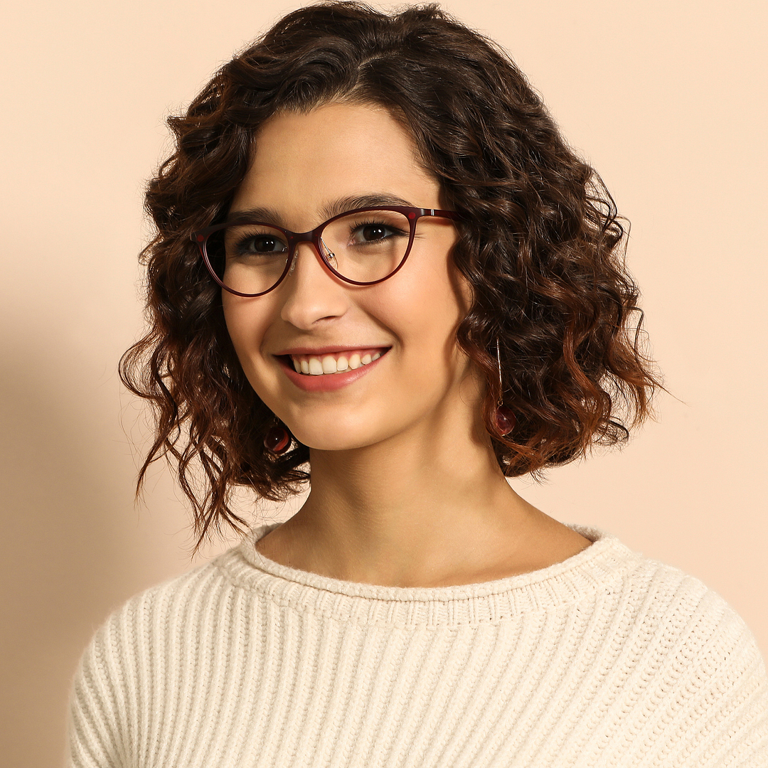 Lenskart Air Online Red Full Rim Cat Eye right side