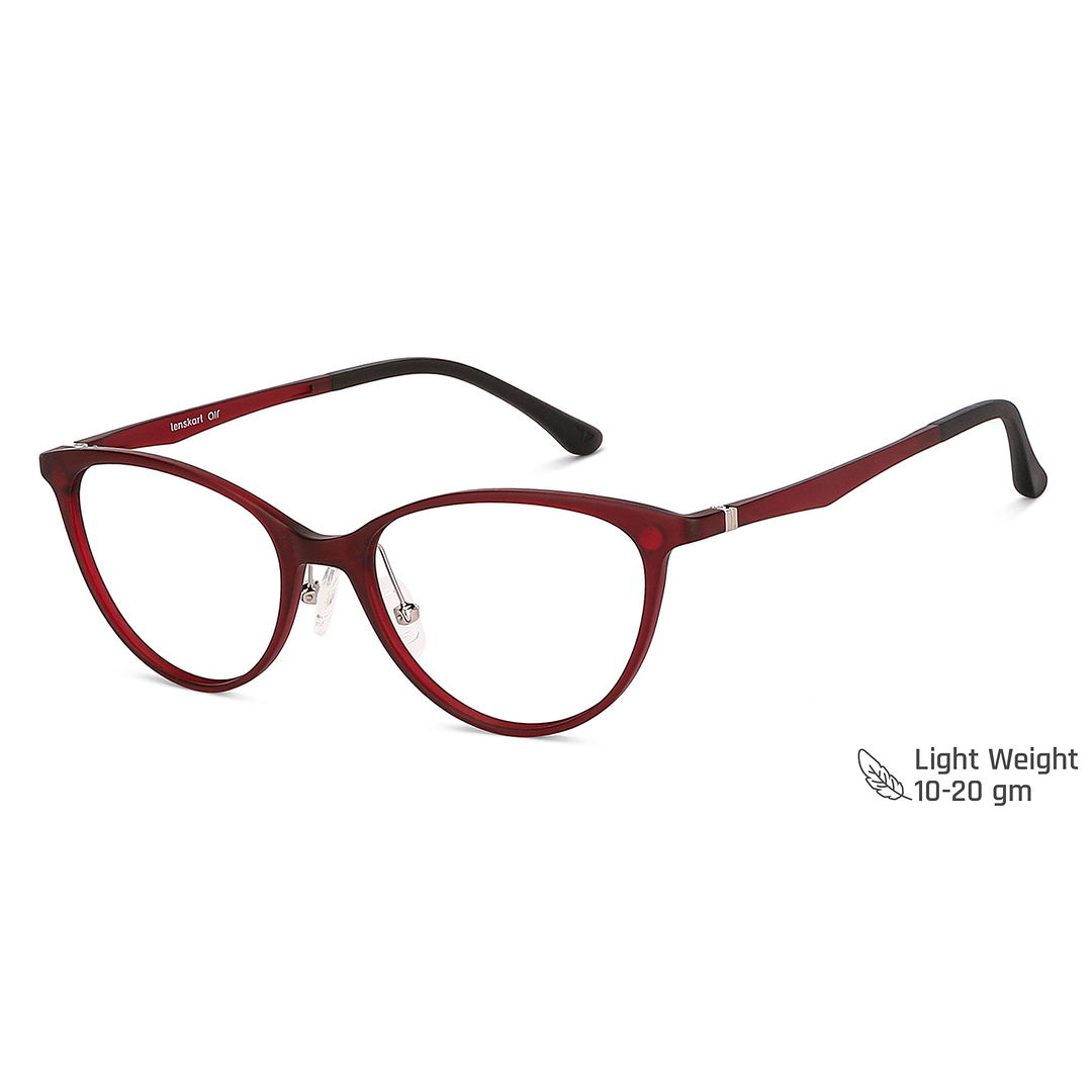 Lenskart Air Online Red Full Rim Cat Eye left side