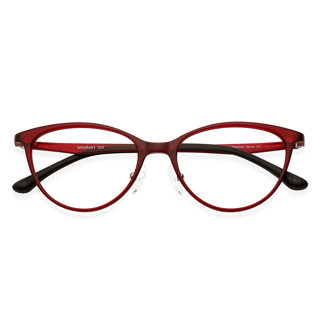 Lenskart Air Online Red Full Rim Cat Eye left side