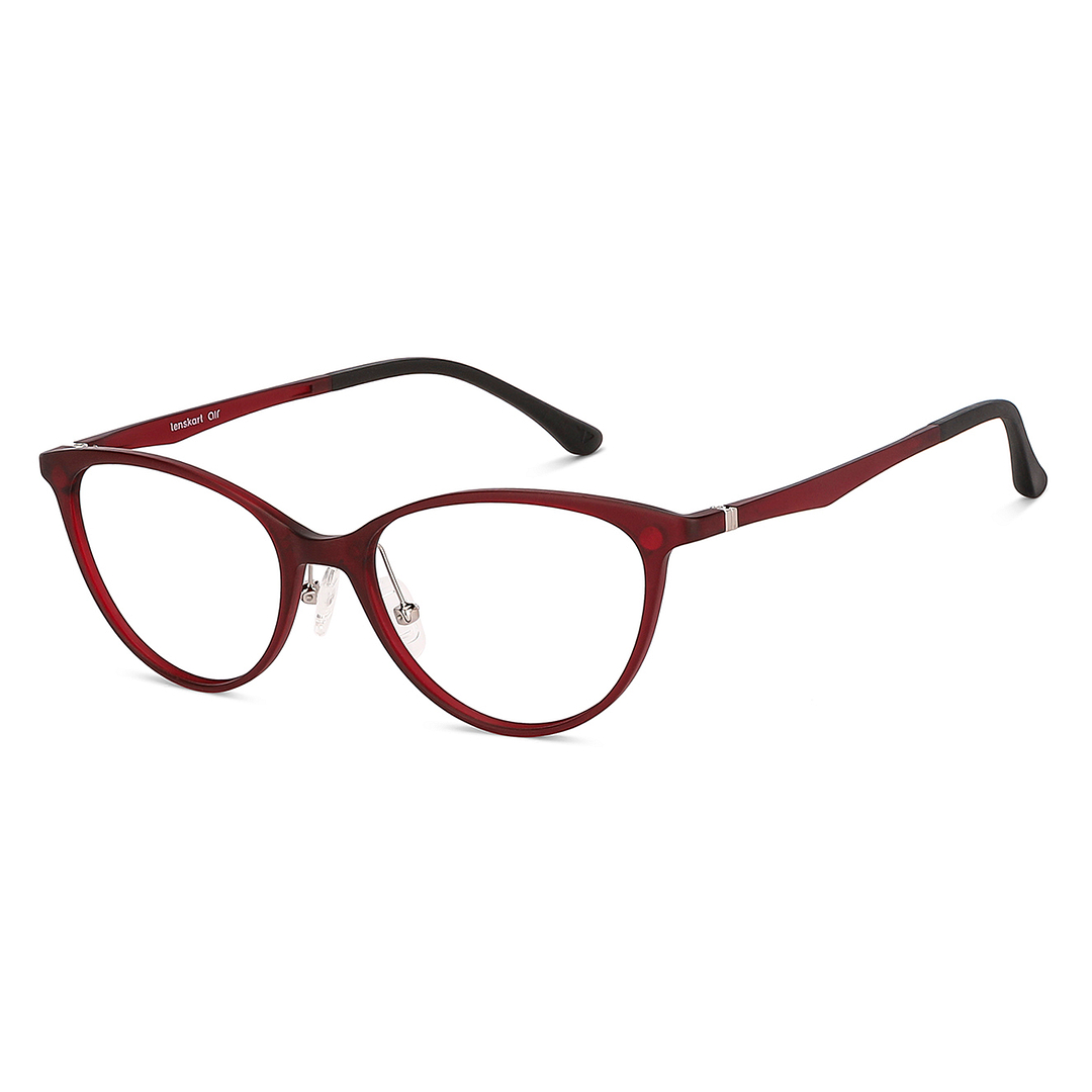 Lenskart Air Online Red Full Rim Cat Eye left side