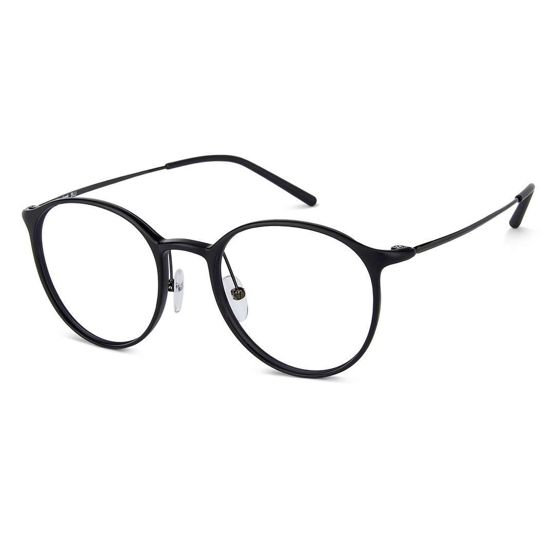 Lenskart BLU Screen Glasses Blue Block Zero Power Screen Glasses: Black Full Rim Round Lenskart BLU Blu Glasses LB E13341AF-C1 left side