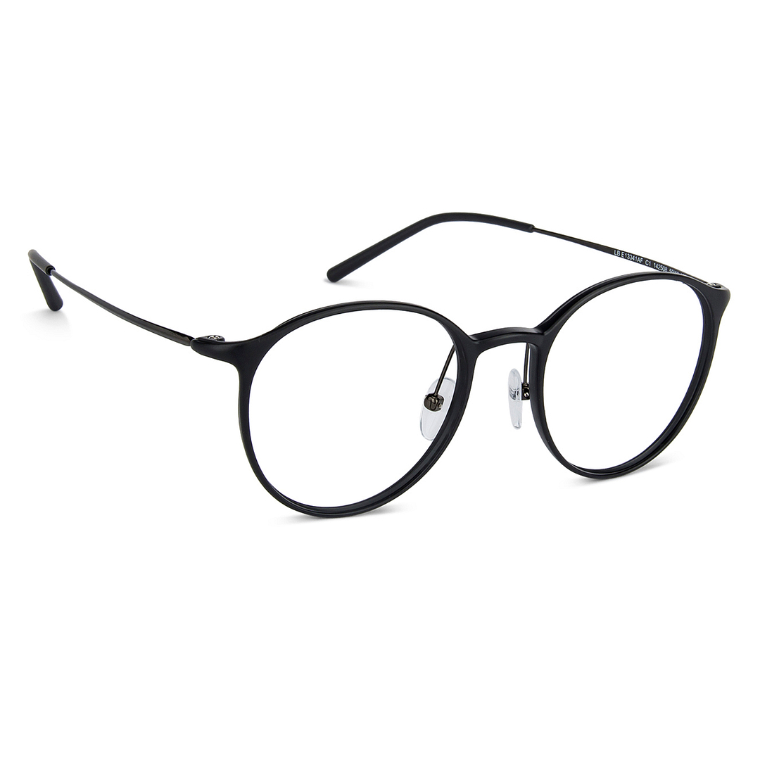 Lenskart BLU Screen Glasses Blue Block Zero Power Screen Glasses: Black Full Rim Round Lenskart BLU Blu Glasses LB E13341AF-C1 left side