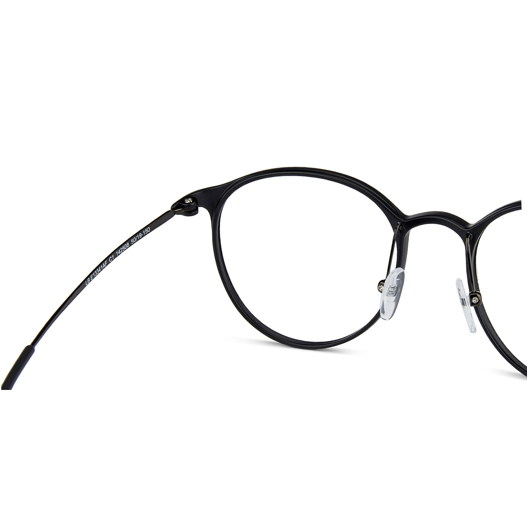 Lenskart BLU Screen Glasses Blue Block Zero Power Screen Glasses: Black Full Rim Round Lenskart BLU Blu Glasses LB E13341AF-C1 left side