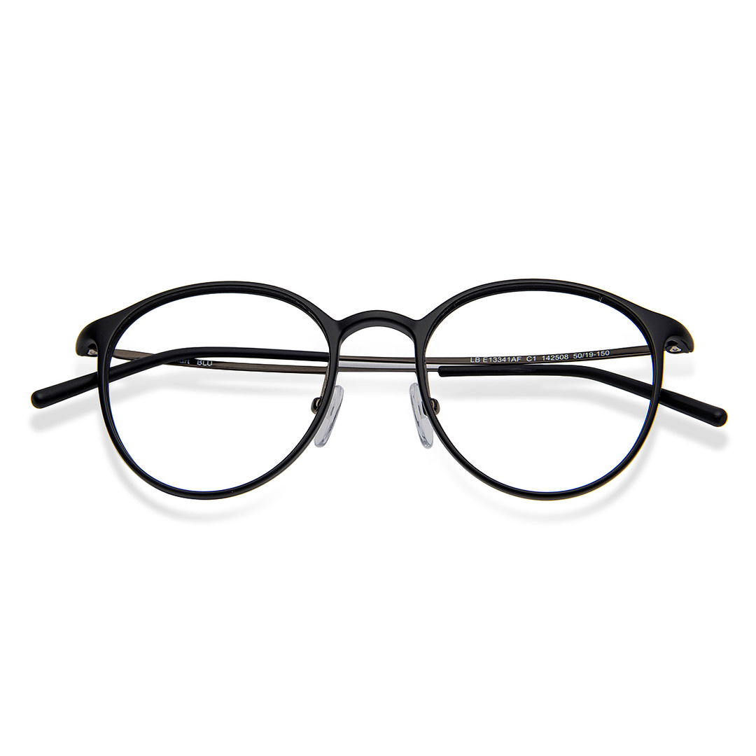 Lenskart BLU Screen Glasses Blue Block Zero Power Screen Glasses: Black Full Rim Round Lenskart BLU Blu Glasses LB E13341AF-C1 right side