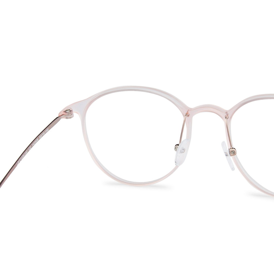 Lenskart BLU Screen Glasses Blue Block Zero Power Screen Glasses: Transparent Pink Full Rim Round Lenskart BLU Blu Glasses LB E13341AF-C2 left side