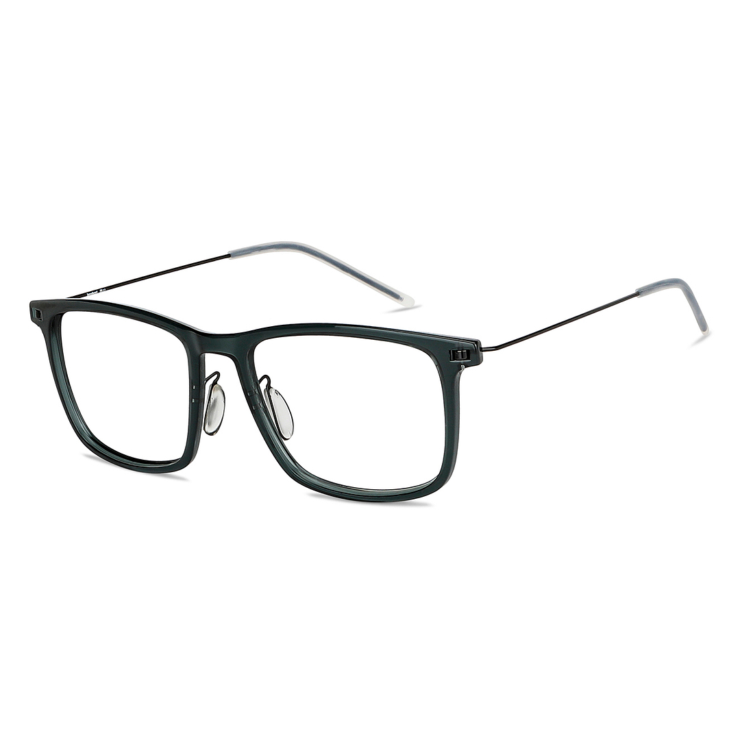 Lenskart BLU Screen Glasses Blue Block Zero Power Screen Glasses: Green Black Full Rim Square Lenskart Blu L BE13533-C4 right side