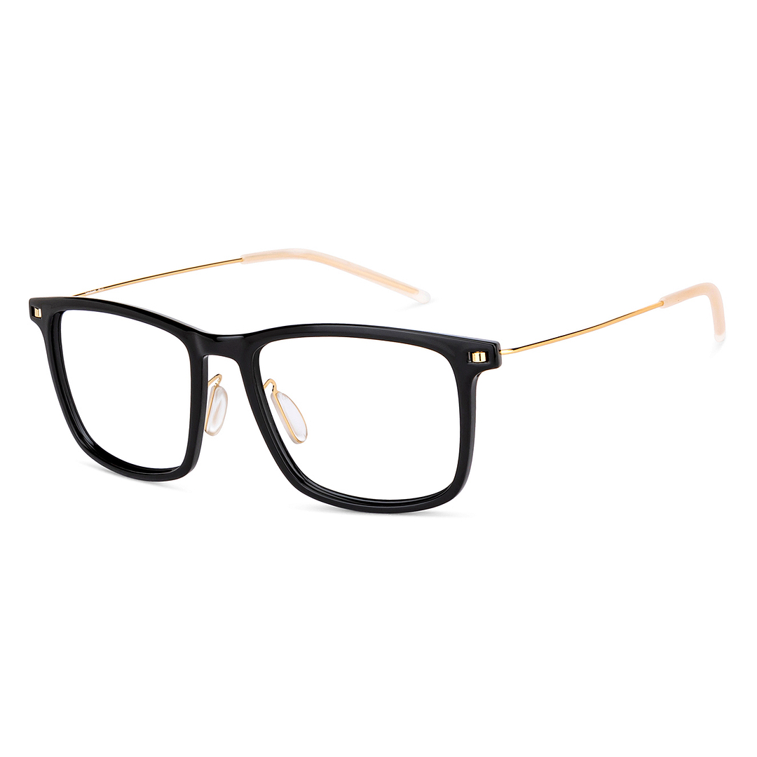 Lenskart BLU Screen Glasses Blue Block Zero Power Screen Glasses : Black Gold Full Rim Square Lenskart BLU LB E13533-C5 right side