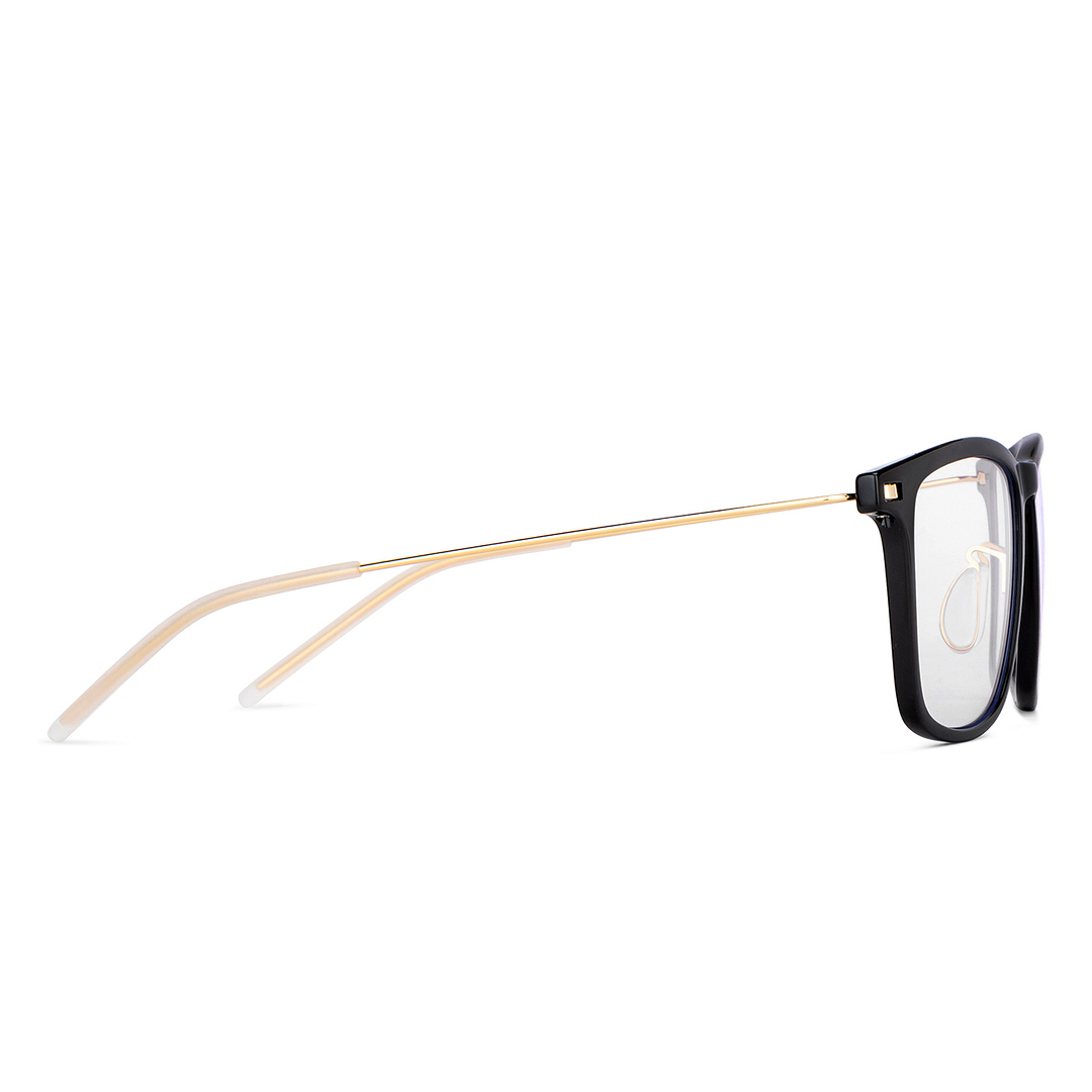 Lenskart BLU Screen Glasses Blue Block Zero Power Screen Glasses : Black Gold Full Rim Square Lenskart BLU LB E13533-C5 left side