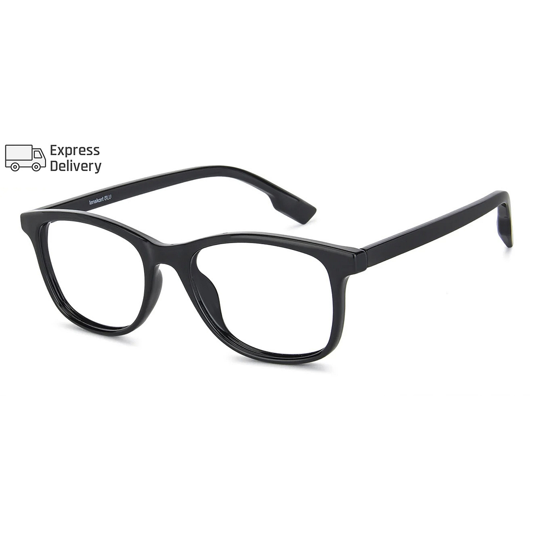 Lenskart BLU Screen Glasses Blue Block Zero Power Screen Glasses: Black Full Rim Round Lenskart BLU Glasses LB E13534-C5 right side