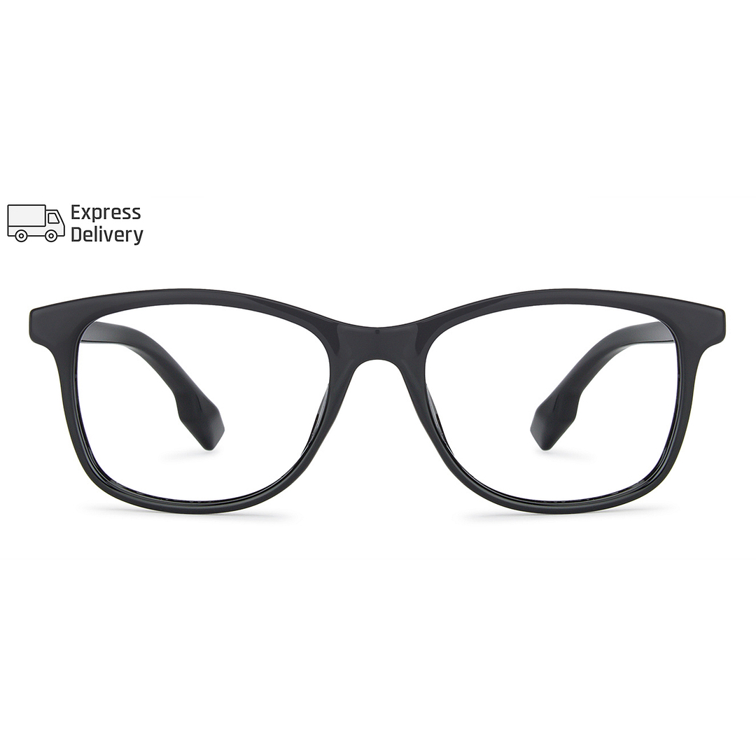 Lenskart BLU Screen Glasses Blue Block Zero Power Screen Glasses: Black Full Rim Round Lenskart BLU Glasses LB E13534-C5 left side