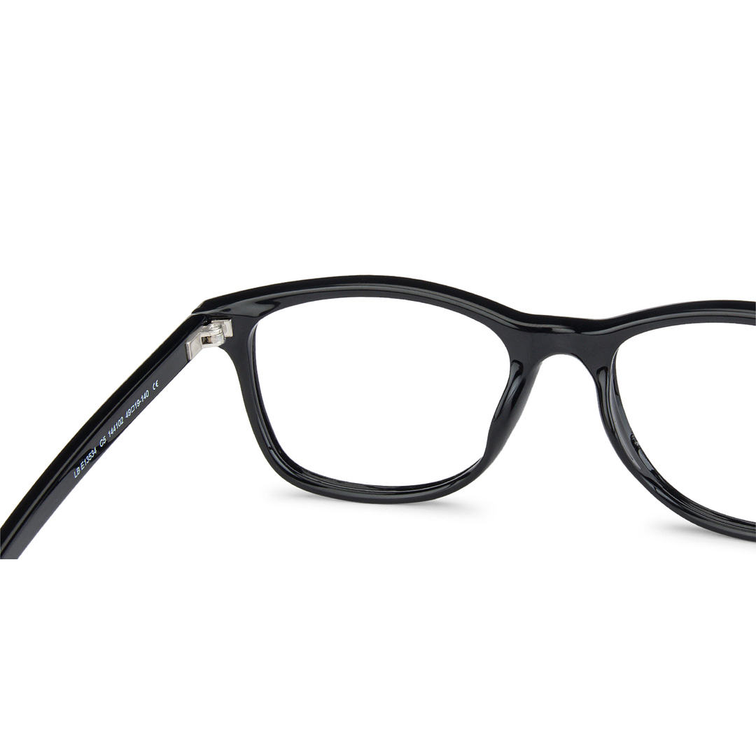 Lenskart BLU Screen Glasses Blue Block Zero Power Screen Glasses: Black Full Rim Round Lenskart BLU Glasses LB E13534-C5 left side