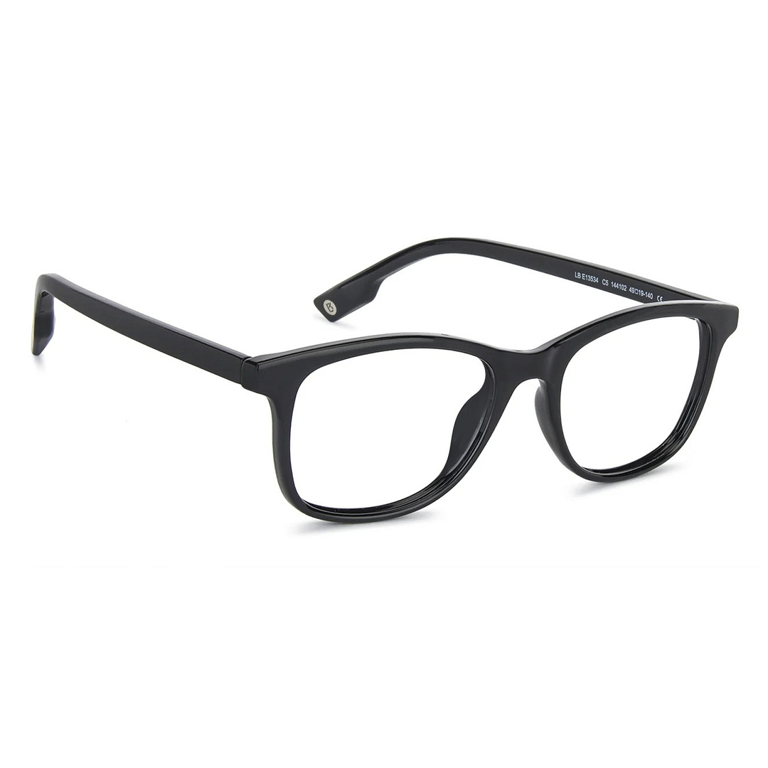 Lenskart BLU Screen Glasses Blue Block Zero Power Screen Glasses: Black Full Rim Round Lenskart BLU Glasses LB E13534-C5 left side