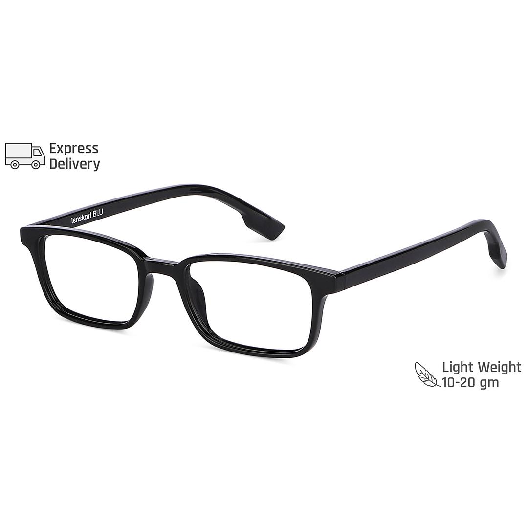 Lenskart BLU Screen Glasses Blue Block Zero Power Screen Glasses: Black Full Rim Rectangle Lenskart BLU LB E13535-C5 right side